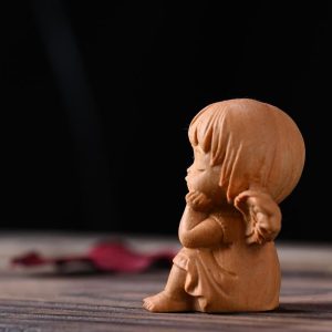 Hand-Carved Wooden Angel Figurine 5 Wild And Trees Hand-Carved Wooden Angel Figurine - Image 3