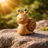 Hand Carved Wooden Snail Figurine Desk Decor 7 Wild And Trees Hand Carved Wooden Snail Figurine Desk Decor - Image 1