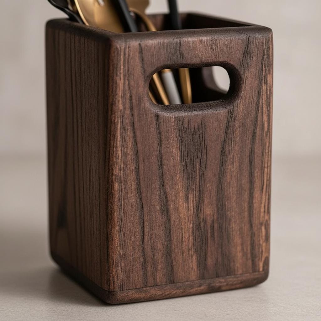 Walnut Wooden Spoon Holder – Kitchen Organizer 4 Wild And Trees Walnut Wooden Spoon Holder – Kitchen Organizer - Image 4