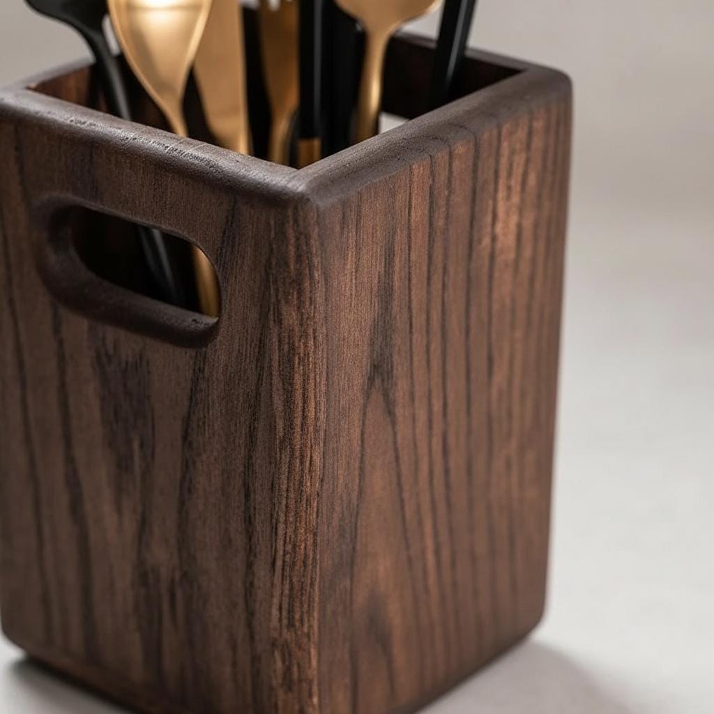 Walnut Wooden Spoon Holder – Kitchen Organizer 5 Wild And Trees Walnut Wooden Spoon Holder – Kitchen Organizer - Image 5