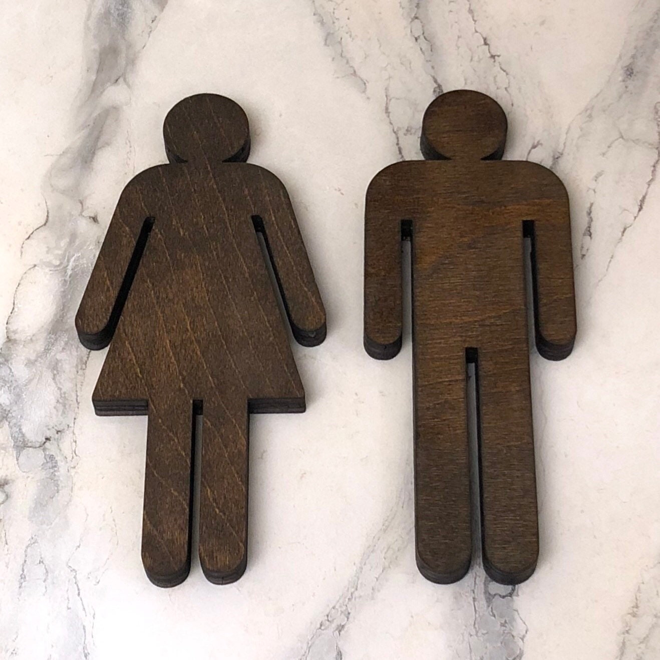 Wooden Bathroom Sign Set – Laser Cut Restroom Decor 1 Wild And Trees Wooden Bathroom Sign Set – Laser Cut Restroom Decor - Image 1
