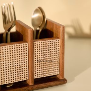 Wooden Cutlery Holder – 3 Section Organizer 9 Wild And Trees Wooden Cutlery Holder – 3 Section Organizer - Image 3
