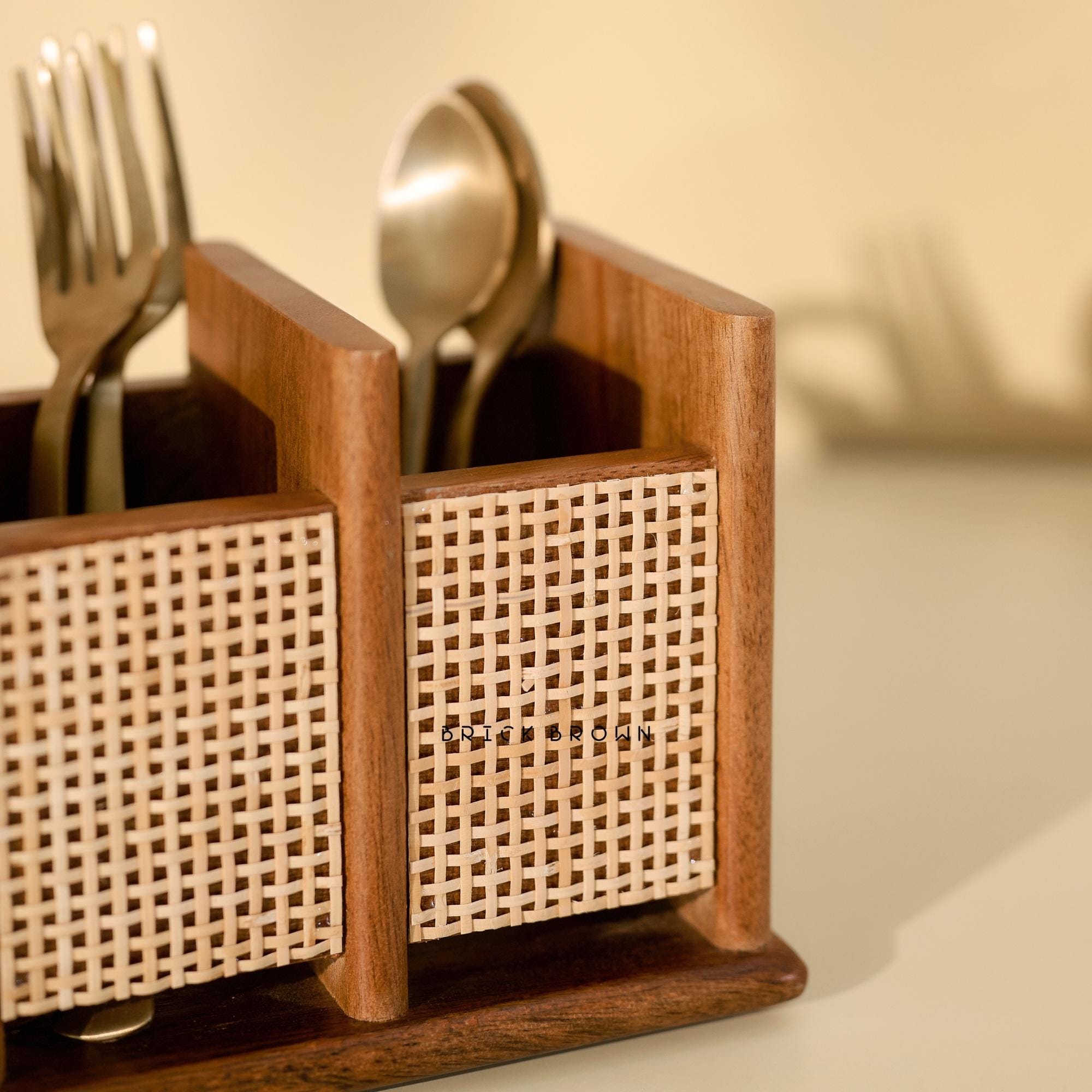 Wooden Cutlery Holder – 3 Section Organizer 3 Wild And Trees Wooden Cutlery Holder – 3 Section Organizer - Image 3