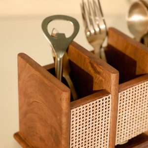 Wooden Cutlery Holder – 3 Section Organizer 10 Wild And Trees Wooden Cutlery Holder – 3 Section Organizer - Image 4