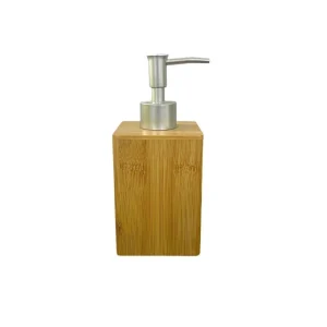 4-Piece Bamboo Bathroom Accessory Set with Soap Dispenser